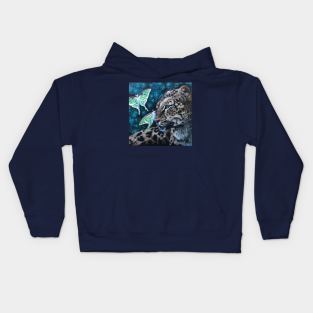 Luna moths and Leopard Kids Hoodie